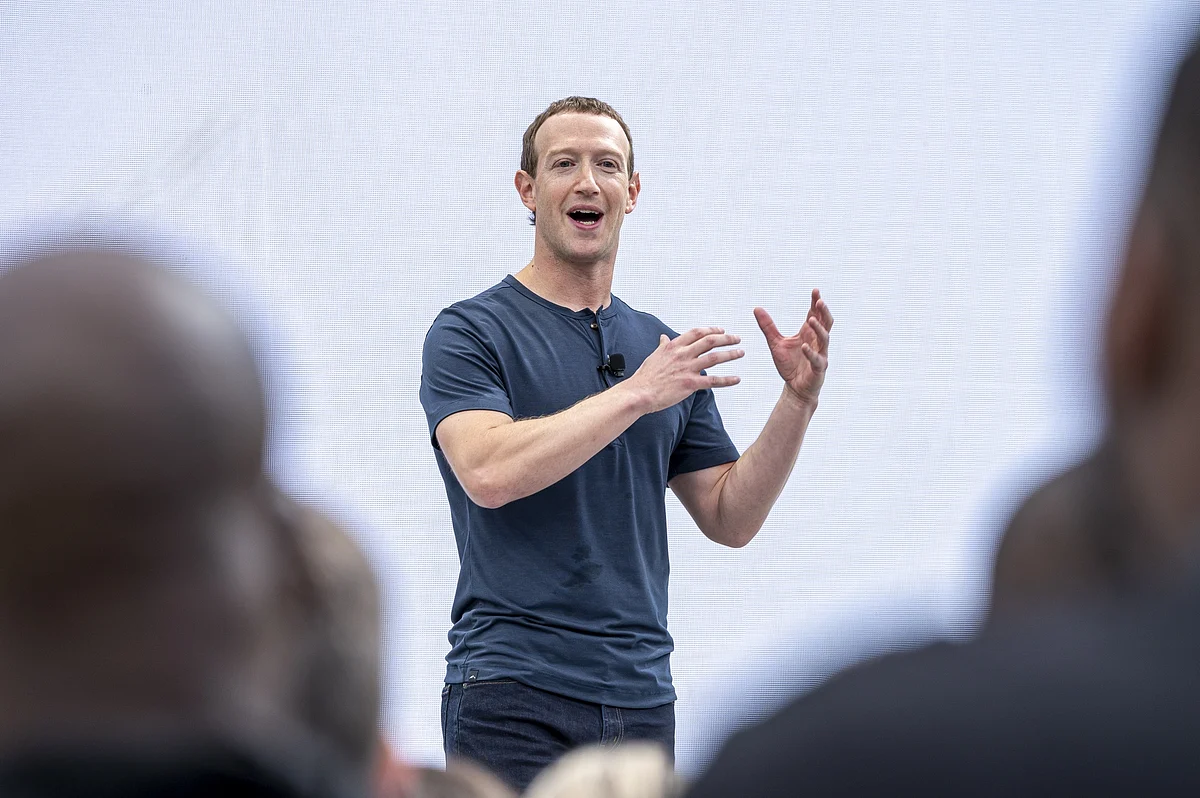 Meta CEO Mark Zuckerberg during the Meta Connect event. Meta announced its first-ever quarterly dividend and $50 billion in share buybacks.Photographer: David Paul Morris/Bloomberg