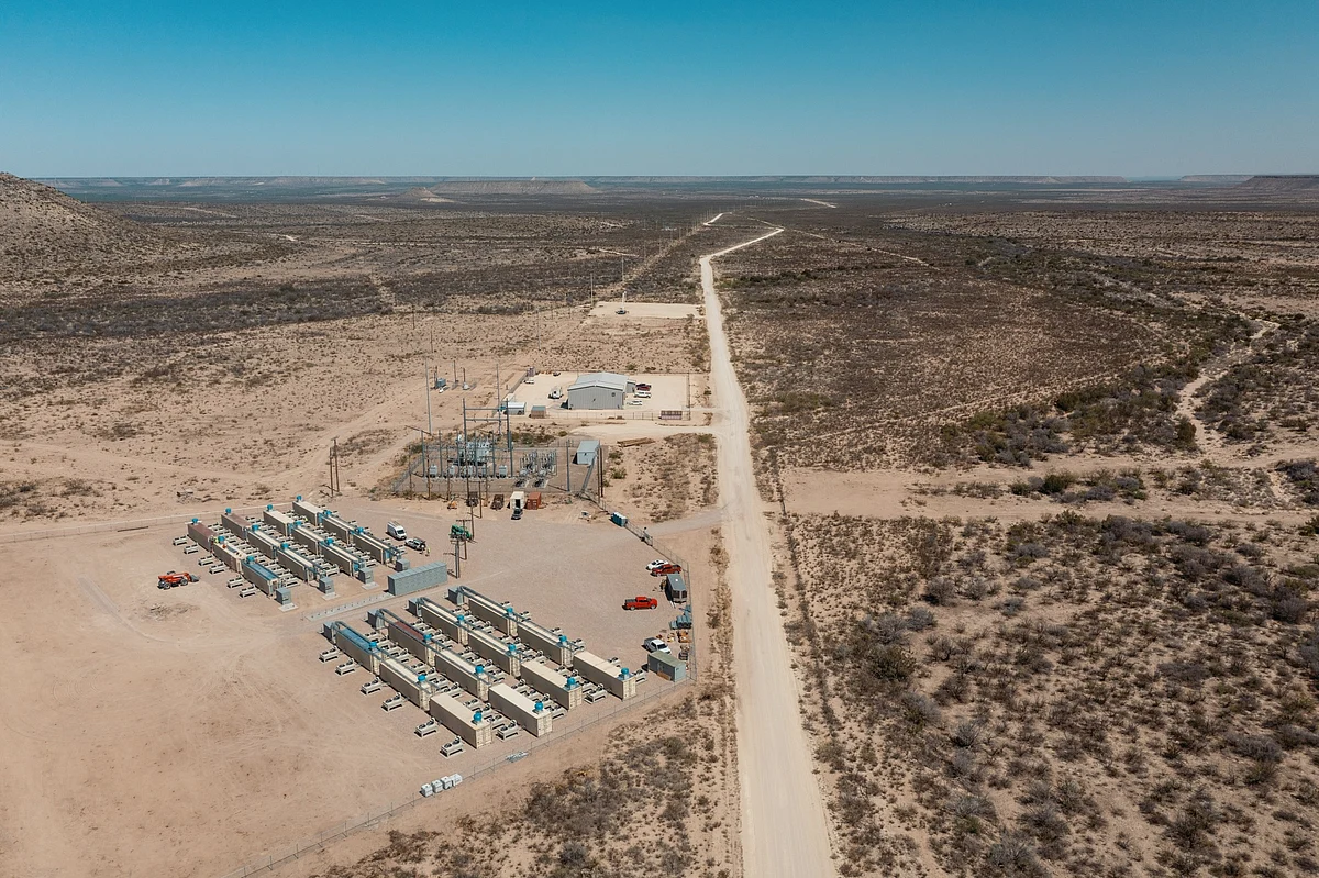 A bitcoin mining facility under construction in Fort Stockton, Texas in 2022.Photographer: Jordan Vonderhaar/Bloomberg