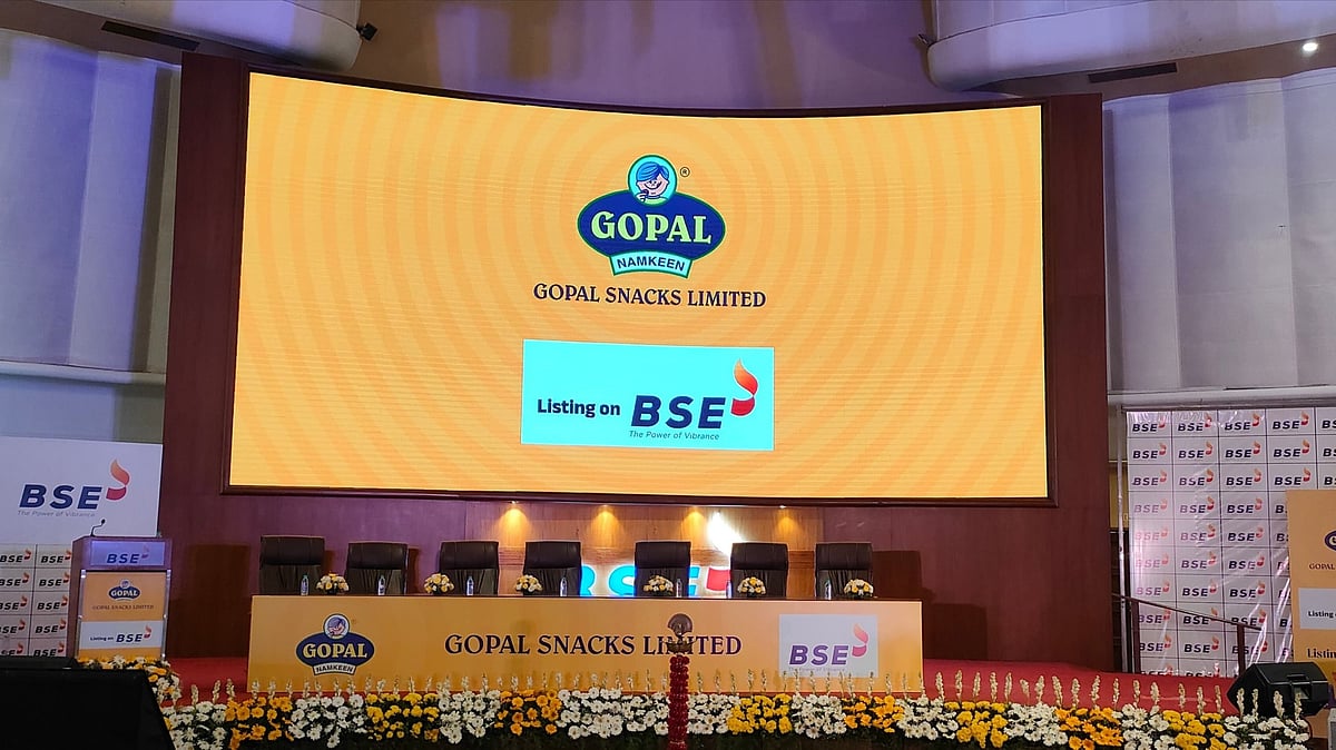 <div class="paragraphs"><p>Listing ceremony of Gopal Snacks (Source: BSE/X)</p></div>