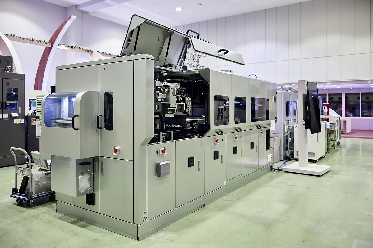 Towa’s compression molding equipment. Photographer: Shoko Takayasu/Bloomberg