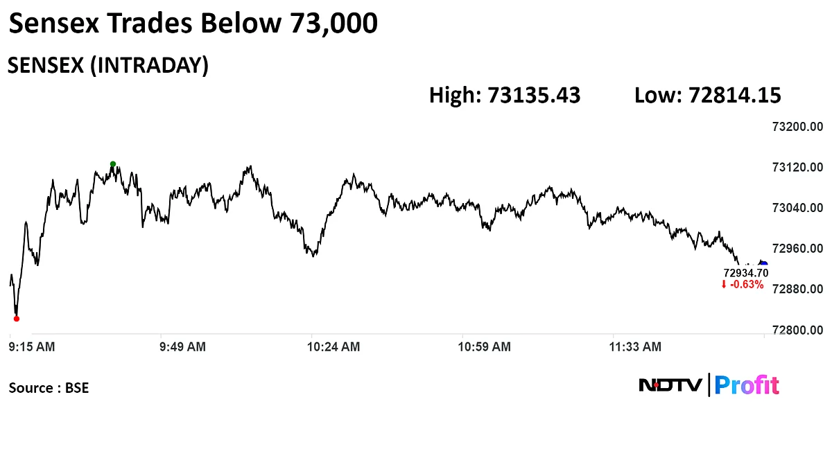 Nifty, Sensex Trade Lower As Infosys, ICICI Bank, L&T Drag: Midday Market Update