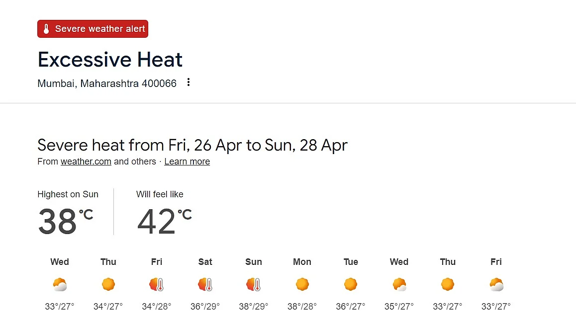 Heatwave Alert Issued For Mumbai, Thane And Raigad From April 27-29