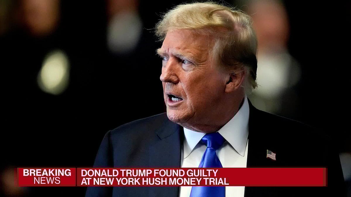 WATCH: A New York jury found Donald Trump guilty on all 34 counts of falsifying business records to conceal a hush-money payment to adult-film actress Stormy Daniels just before the 2016 election. Kailey Leinz and Joe Mathieu report.Source: Bloomberg