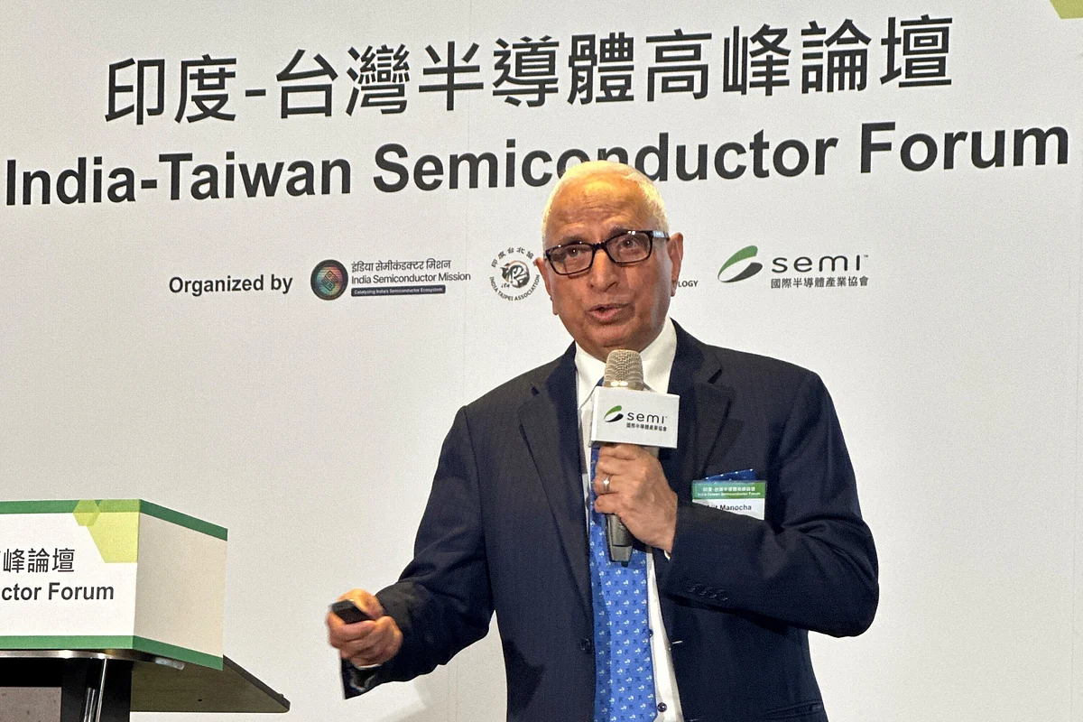 Ajit Manocha at the India-Taiwan Semiconductor Forum in Taipei on May 30.Photographer: Debby Wu/Bloomberg