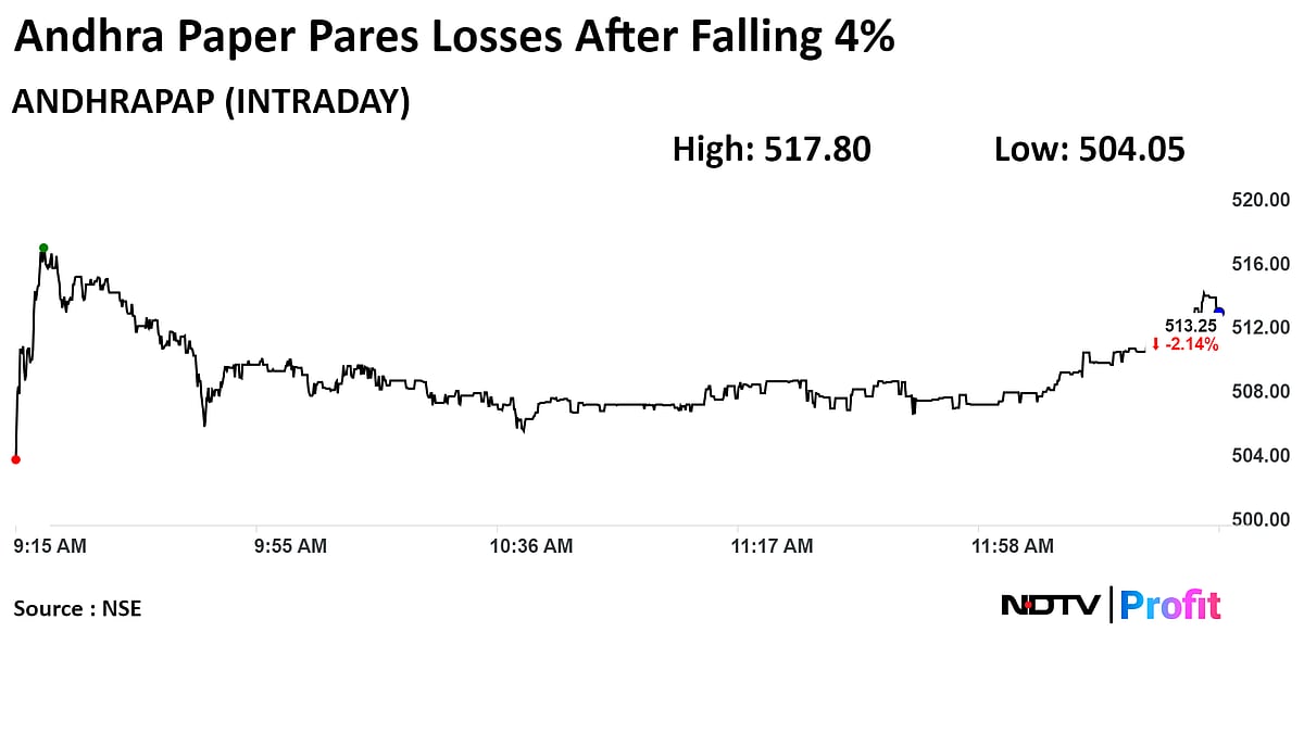 Andhra Paper Shares Snap Three-Day Rally After Q4 Profit Falls