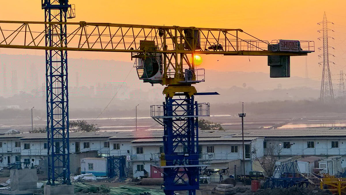<div class="paragraphs"><p>Construction crane amid sunrise at the background. (Photographer: Vijay Sartape/  Source: NDTV Profit)</p></div>