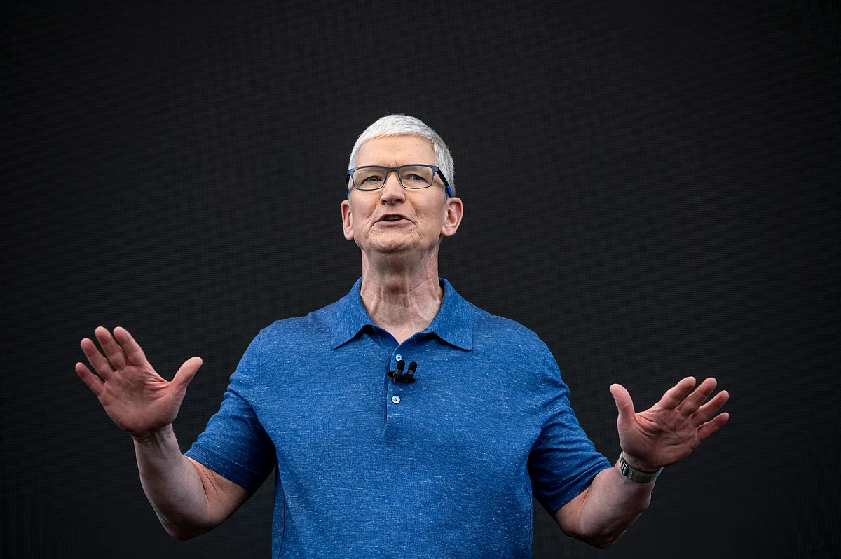Apple CEO Tim Cook said that AI would be “the next big step” for the company.Photographer: David Paul Morris/Bloomberg