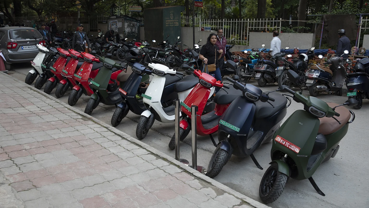 The electric scooters of Ola Electric Mobility in Bengaluru, India.