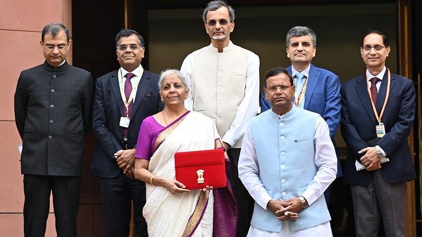 <div class="paragraphs"><p>Finance Minister Nirmala Sitharaman ahead of the presentation of the&nbsp;Union Budget 2024-25 at the Lok Sabha on Tuesday. (Source:&nbsp;of Ministry of Information and Broadcasting/X)</p></div>