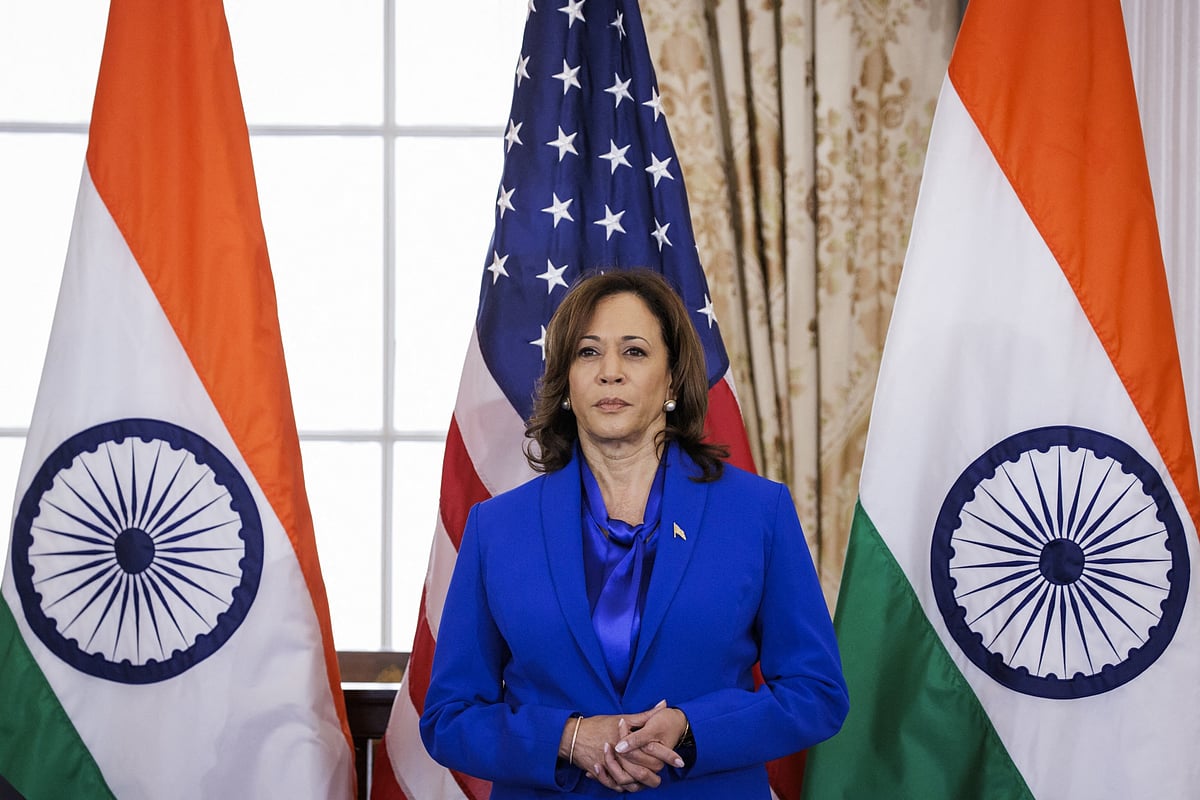 Kamala Harris looks on during a luncheon with Narendra Modi in Washington, DC in June 2023.&nbsp;