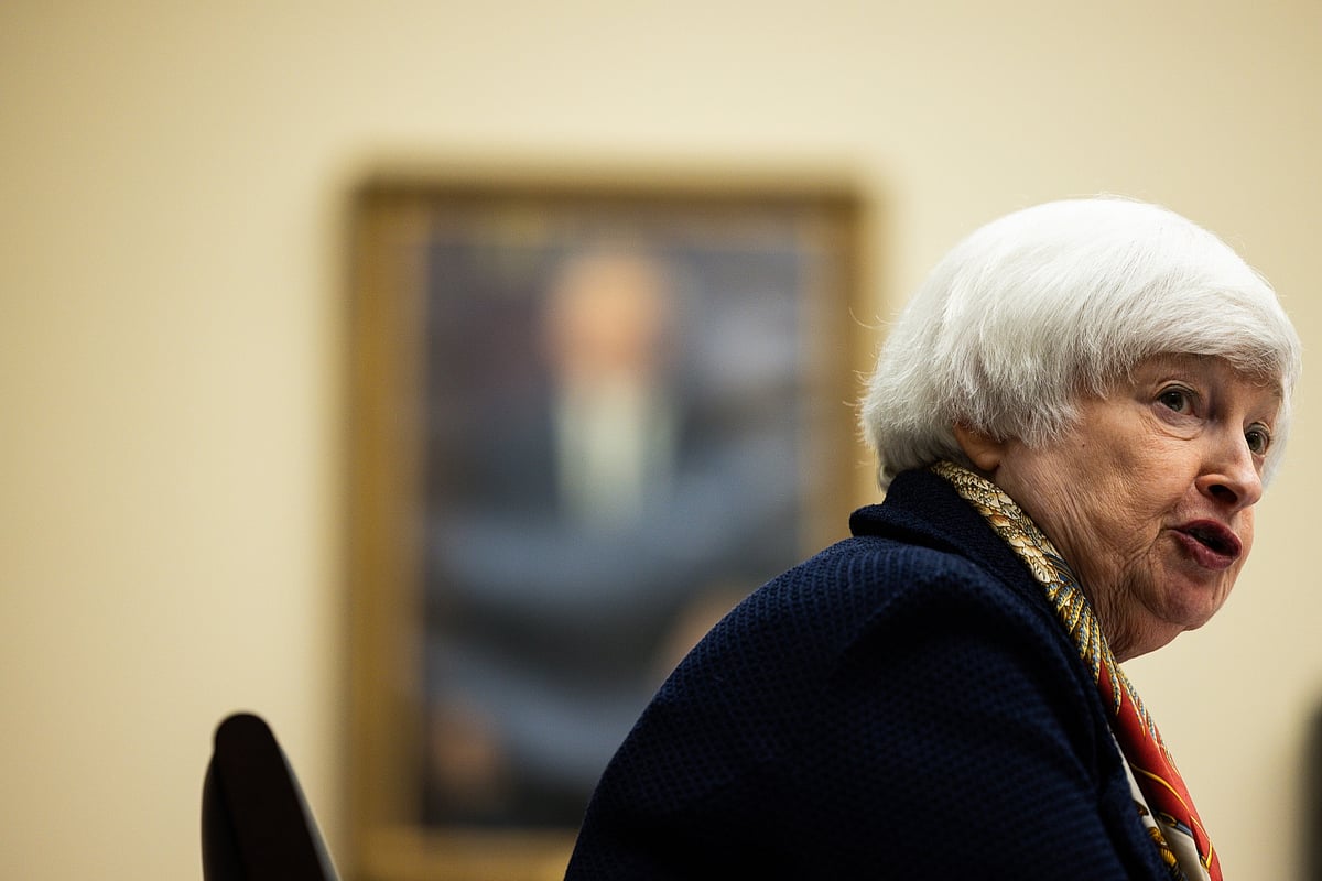 Janet Yellen speaks during a House Financial Services Committee hearing in Washington, DC on July 9.