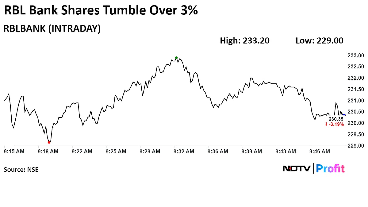 RBL Bank Share Price Falls To Nearly TwoMonth Low After Baring PE Asia