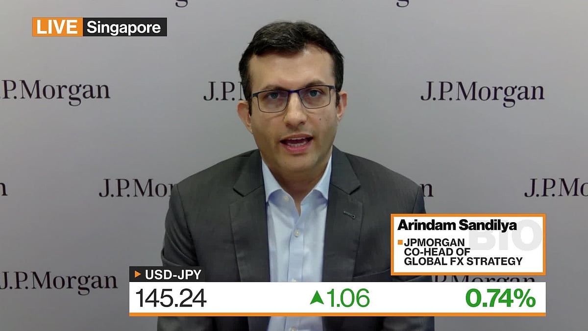 Arindam Sandilya, co-head of global FX strategy at JPMorgan Chase & Co. says “the carry trade unwind, at least within the speculative investing community, is somewhere between 50%-60% complete.” He speaks on Bloomberg Television.Source: Bloomberg