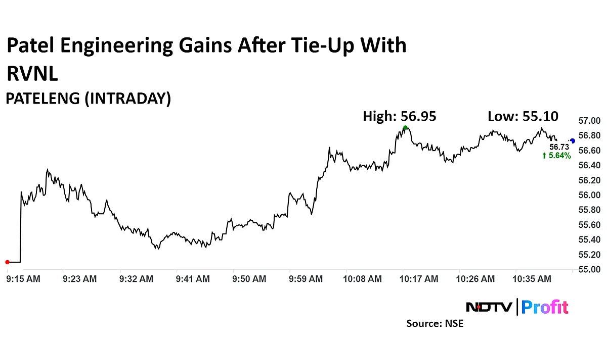 Patel Engineering Shares Gain After Tie-Up With RVNL For Hydro, Infra Projects