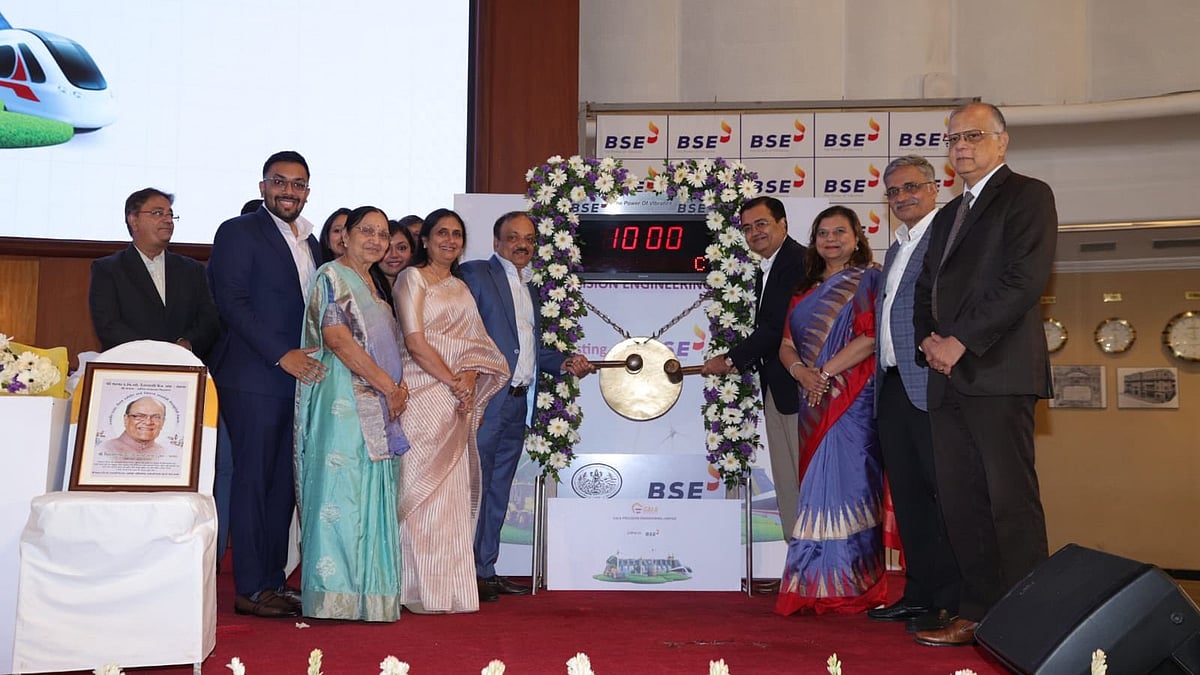 <div class="paragraphs"><p>Lising ceremony of Gala Precision Engineering (Source: BSE India/X)</p></div>