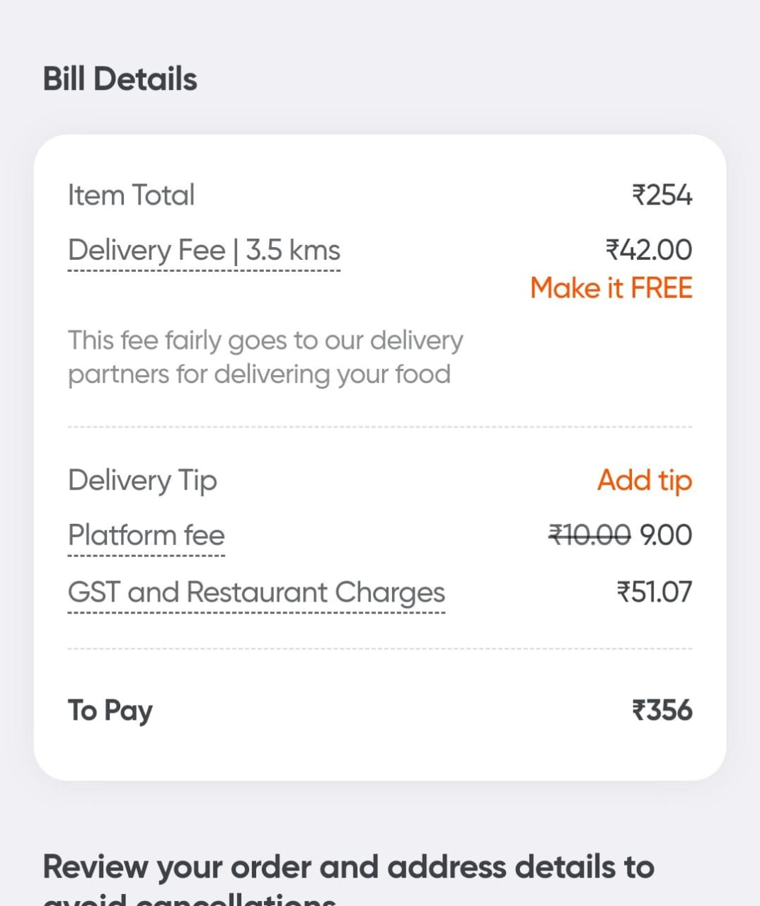 <div class="paragraphs"><p>Screenshot of an order on Swiggy with the increased platform fee.</p></div>