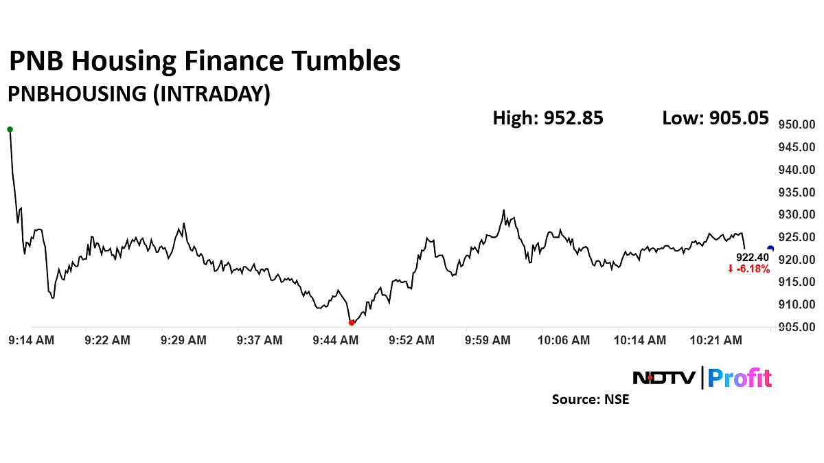 PNB Housing Finance Share Price Tumbles Nearly 8% Post Large Trade