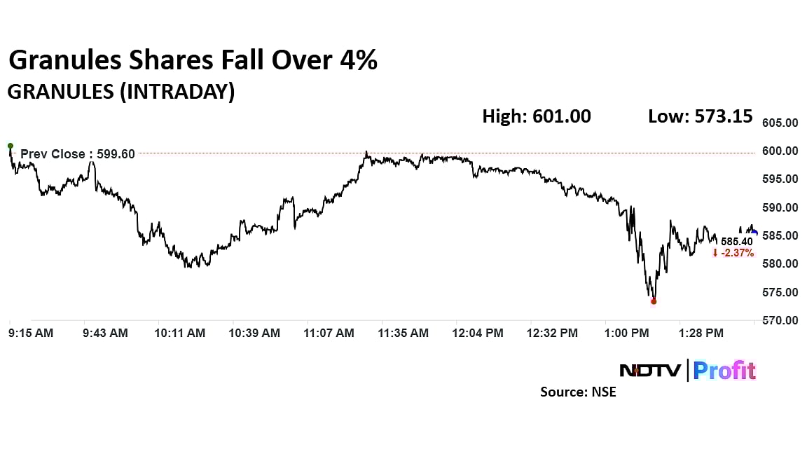 Granules India Share Price Down After Q3 Revenue, Profit Fall