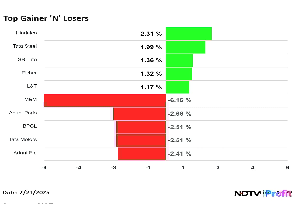 Nifty 50 Top Gainers And Losers On Feb. 21: From Tata Steel, Hindalco To Eicher Motors, BPCL