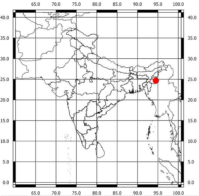 <div class="paragraphs"><p>The red dot on the map in the National Center for Seismology's post marks the epicenter of a 4.1 magnitude earthquake in Kamjong, Manipur. (Image source: National Center for Seismology. @NCS_Earthquake via X)</p></div>
