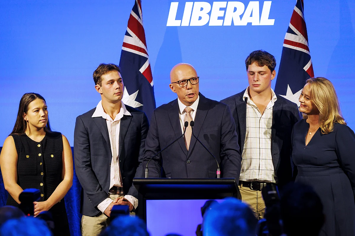 <div class="paragraphs"><p>Peter Dutton delivers his concession speech at the Liberal-National Coalition election night event in Brisbane on May 3.</p></div>