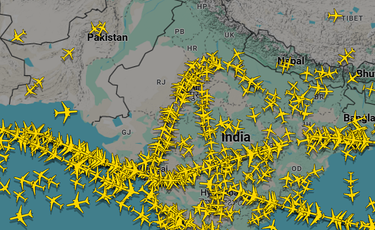 <div class="paragraphs"><p>Flight map showing air traffic. (Photo source: Flightradar24)</p></div>