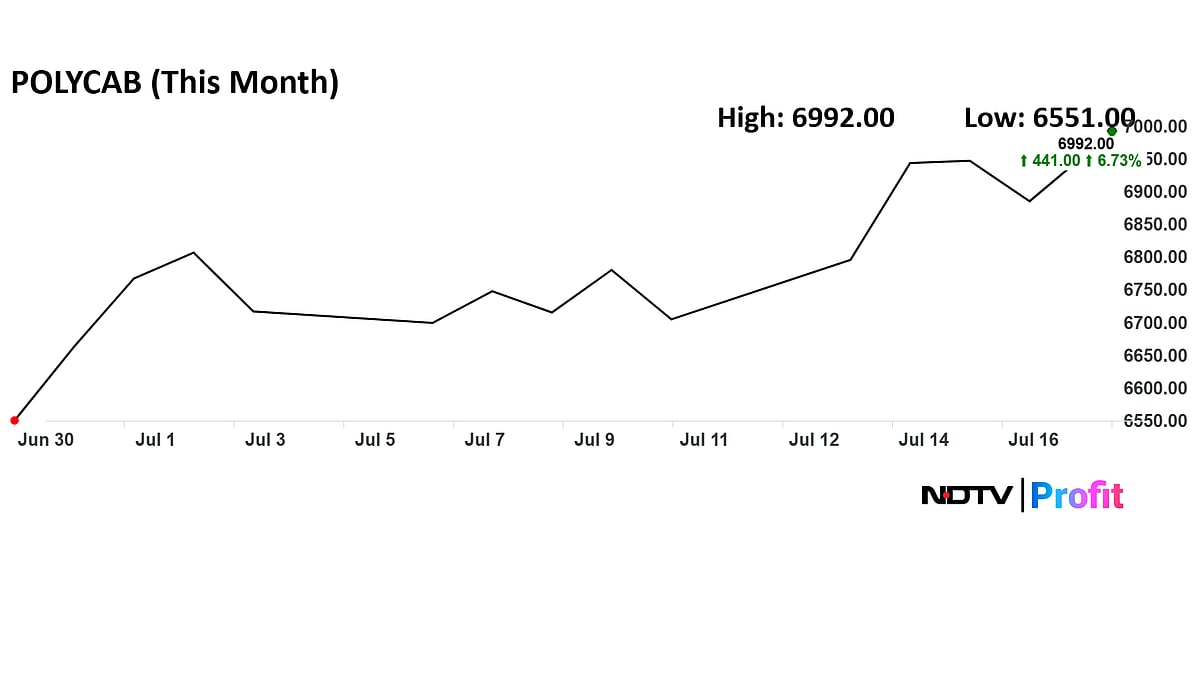 <div class="paragraphs"><p>Polycab India shares has risen nearly 7% this month.</p></div>