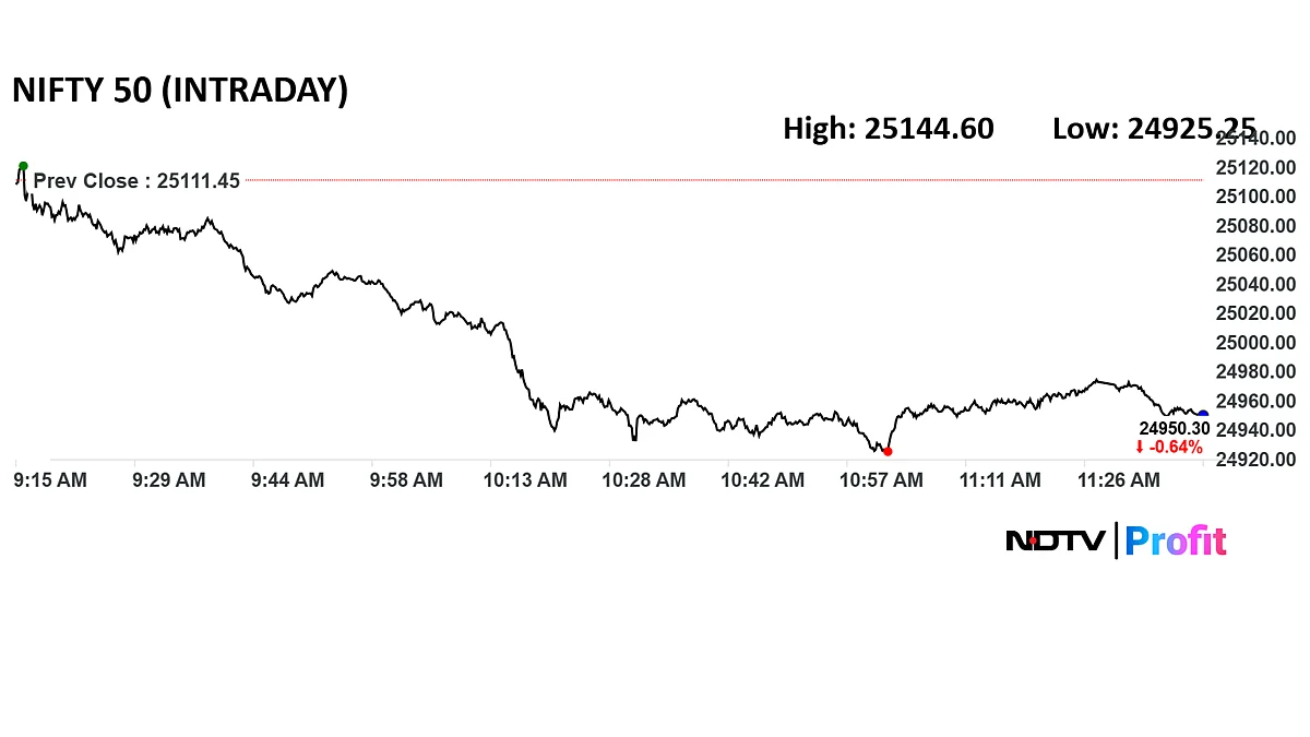 Stock Market News Live: Sensex Down 500 Points, Nifty Below 25,000; Private Banks Drag On Earnings Woes