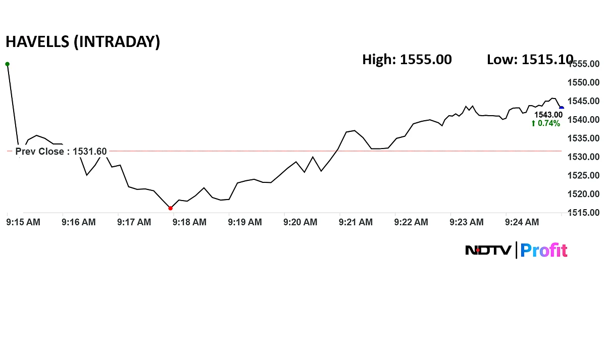 <div class="paragraphs"><p>Havells India swung between gains and losses in the first few minutes of trade.</p></div>