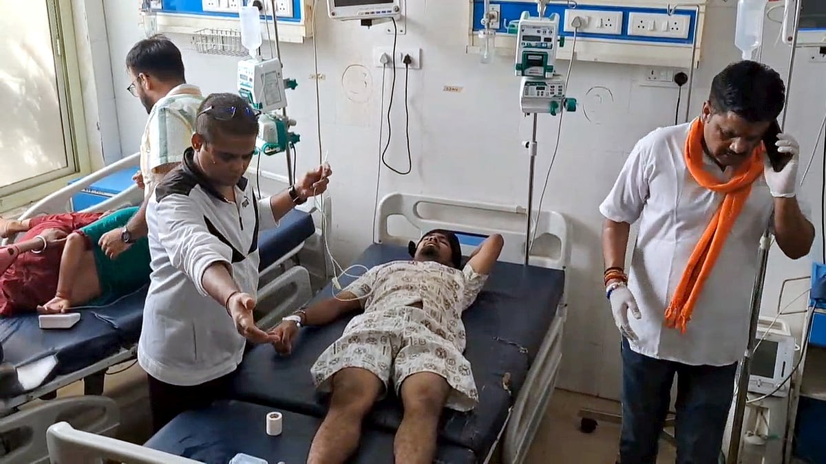 <div class="paragraphs"><p>Injured people being treated at a hospital after a stampede broke out at Mansa Devi temple, in Haridwar, Uttarakhand, Sunday, July 27, 2025. (Photo source: PTI)</p></div>