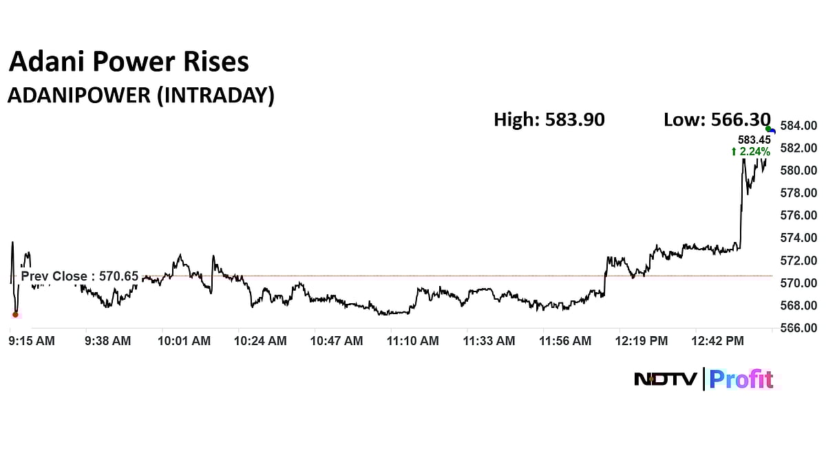 <div class="paragraphs"><p>Adani Power share price rose over 4% to Rs 594.7 apiece on the NSE after the announcement.</p></div>