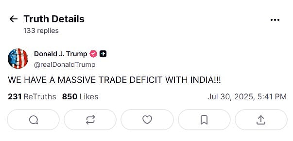 Donald Trump Announces 25% Tariffs On India And Penalty — Read US President's Full Statement Here