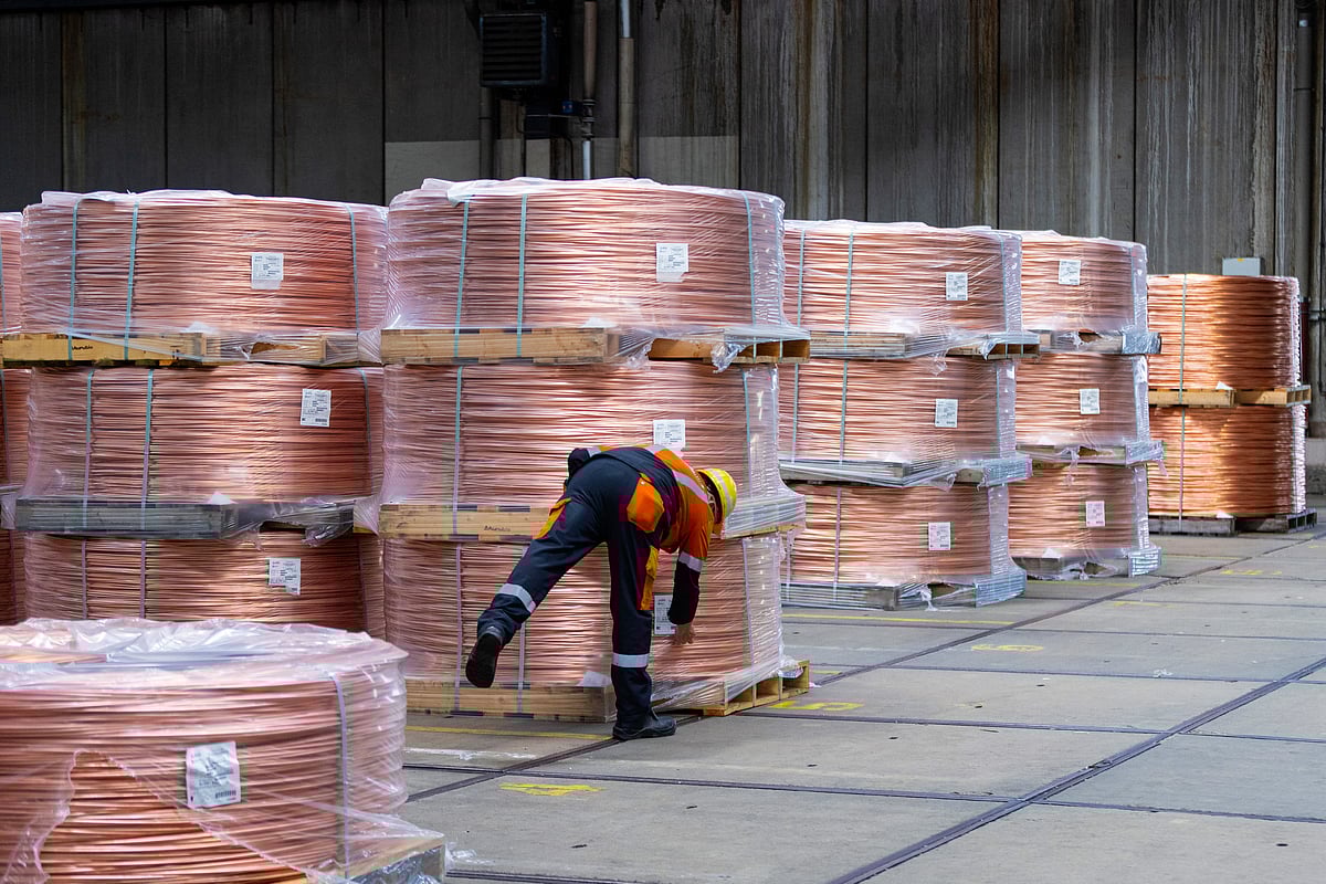 <div class="paragraphs"><p>Spools of copper wire in storage at a metal refinery in Hamburg, Germany.</p><p>Photographer: Krisztian Bocsi/Bloomberg</p></div>