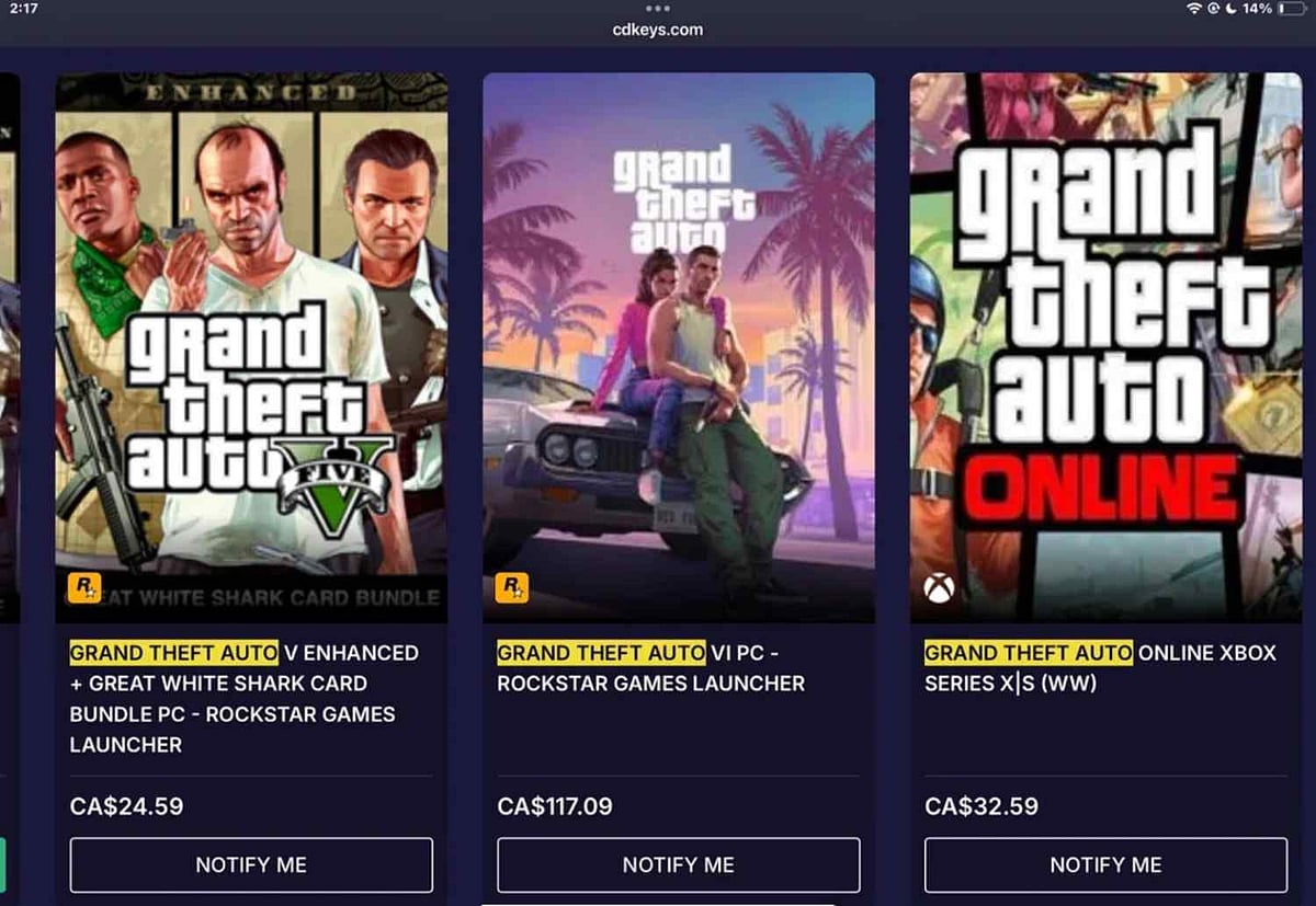 <div class="paragraphs"><p>CDKeys listing of GTA VI. (Source: slickmoney11/Reditt)</p></div>