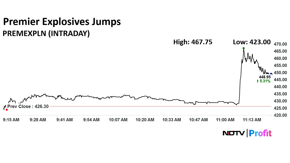 Premier Explosives Stock Jumps Nearly 10% As Company Bags Order Worth Rs 190 Crore
