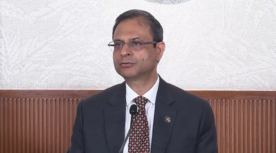 <div class="paragraphs"><p>RBI&nbsp;Governor Sanjay Malhotra at a post-MPC press conference. (Image: RBI)</p></div>