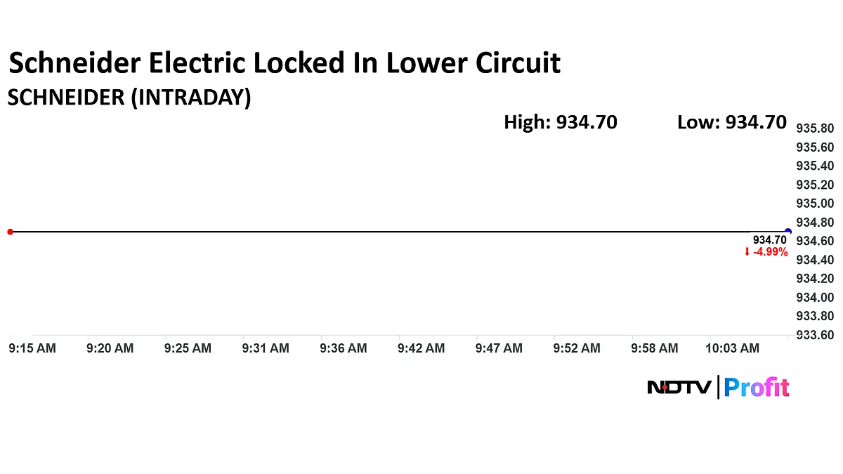 Schneider Electric Share Price Hits 5% Lower Circuit As Net Profit Declines