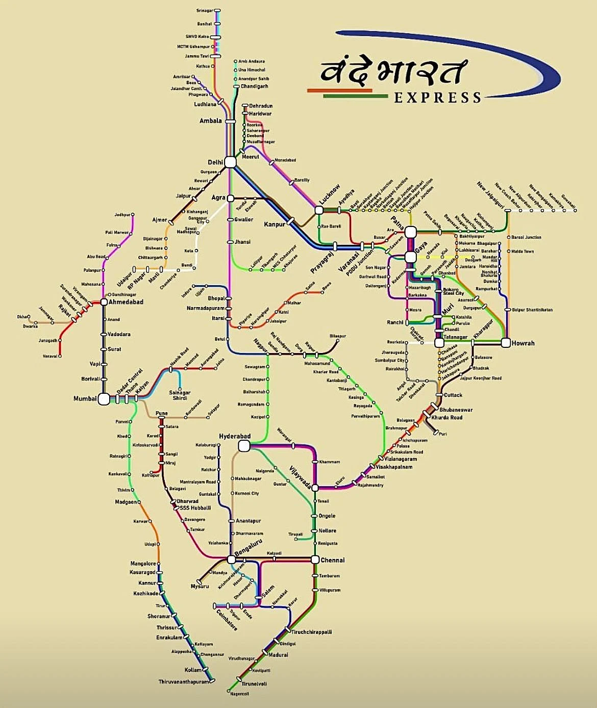 <div class="paragraphs"><p>Vande Bharat Express Map (Source: Amitabh Kant/ X profile)</p></div>