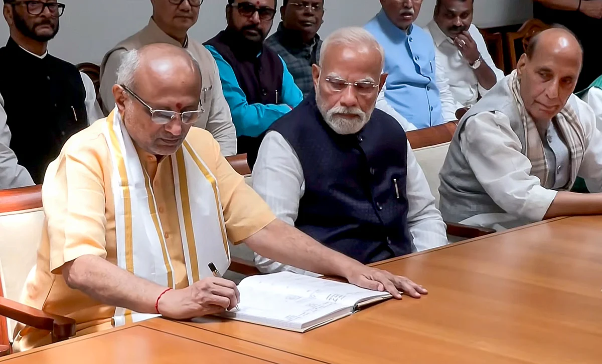 <div class="paragraphs"><p>CP Radhakrishnan filed his nomination papers for the vice presidential election on Wednesday. (Image: PTI)</p></div>