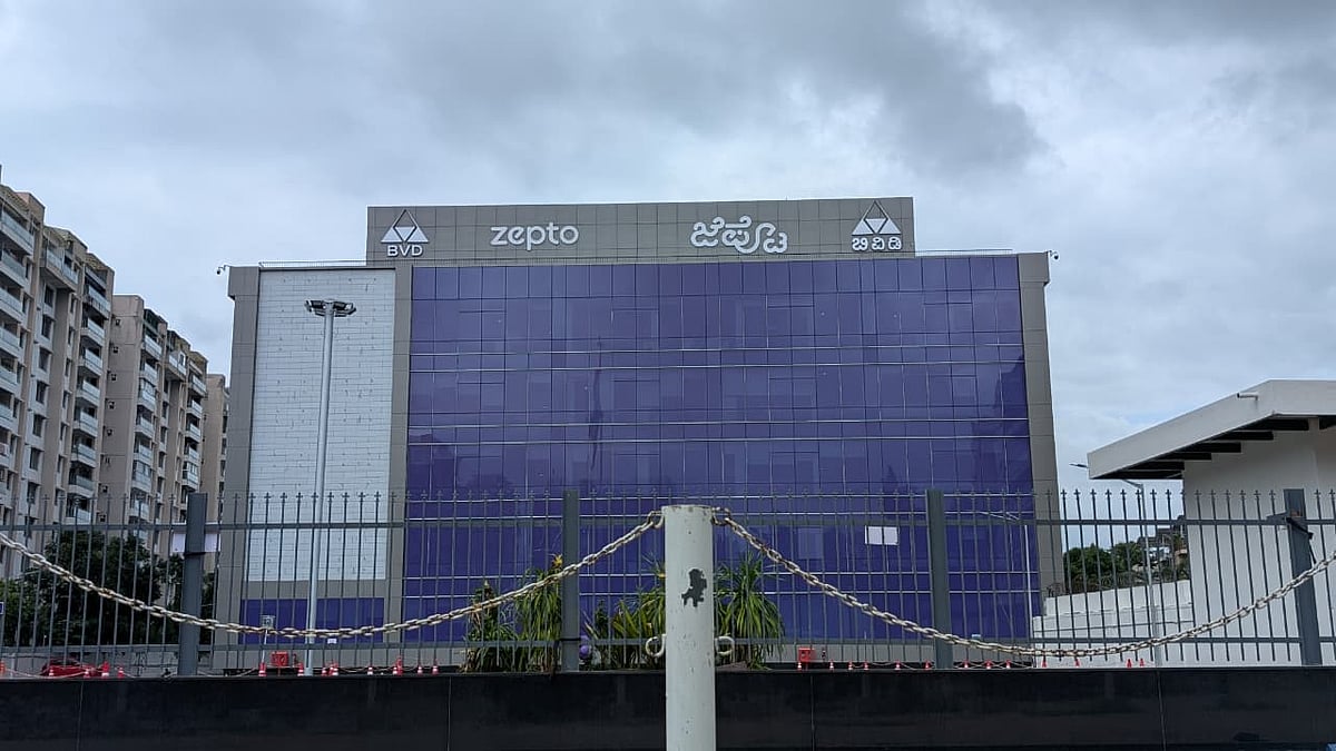 <div class="paragraphs"><p>Zepto building exterior in Bengaluru. (Photo: Shubhayan Bhattacharya/ Source: NDTV Profit) </p></div>