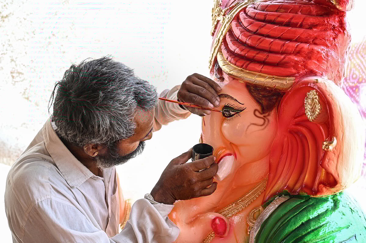 Ganesh Chaturthi: A 41-Foot-Tall Idol Gets Ready In Assam | Watch