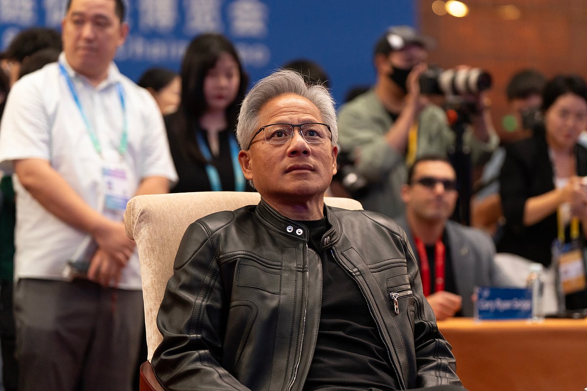 <div class="paragraphs"><p>Jensen Huang at the China International Supply Chain Expo in Beijing in July. (Photographer: Andrea Verdelli/Bloomberg)</p></div>