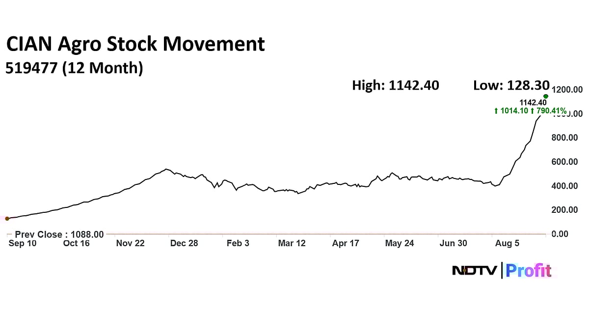 <div class="paragraphs"><p>CIAN Agro Industries' share price has surged 790% in the last 12 months.</p></div>
