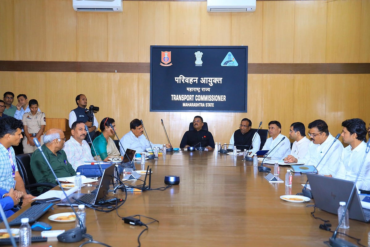 <div class="paragraphs"><p>Pratap Sarnaik met state transport department officials on Wednesday. (Photo: X profile)</p></div>
