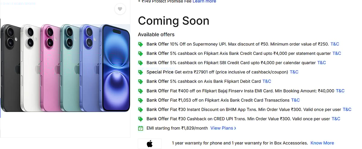 <div class="paragraphs"><p>Bank discounts at Flipkart Big Billion Sale for iPhone 16</p></div>