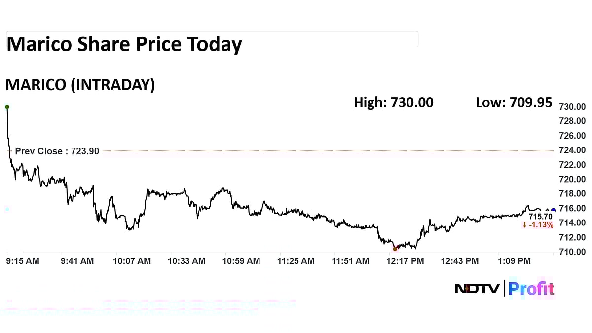 <div class="paragraphs"><p>Marico shares traded 1.15% lower intraday as of 1:35 pm.</p></div>
