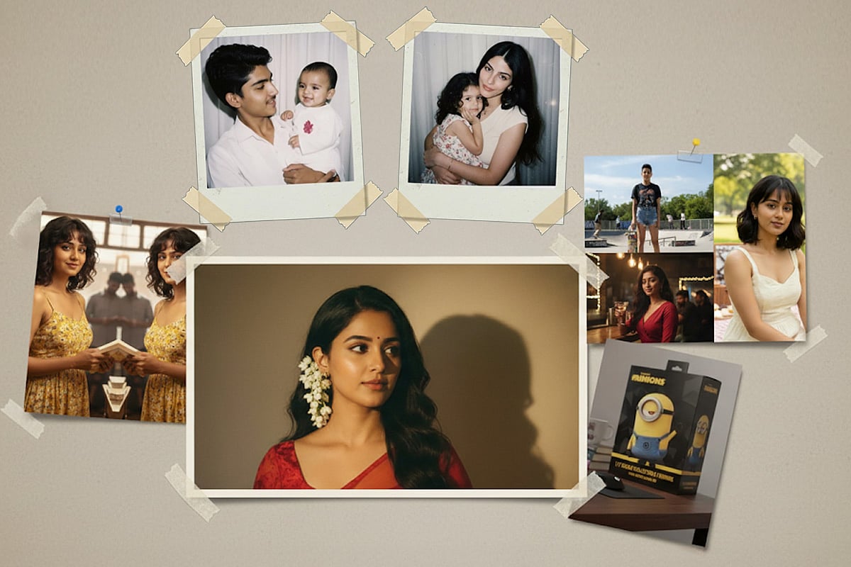 Gemini AI Photo Editing Prompt: How To Create A Retro Selfie Holding A Baby Version Of You?