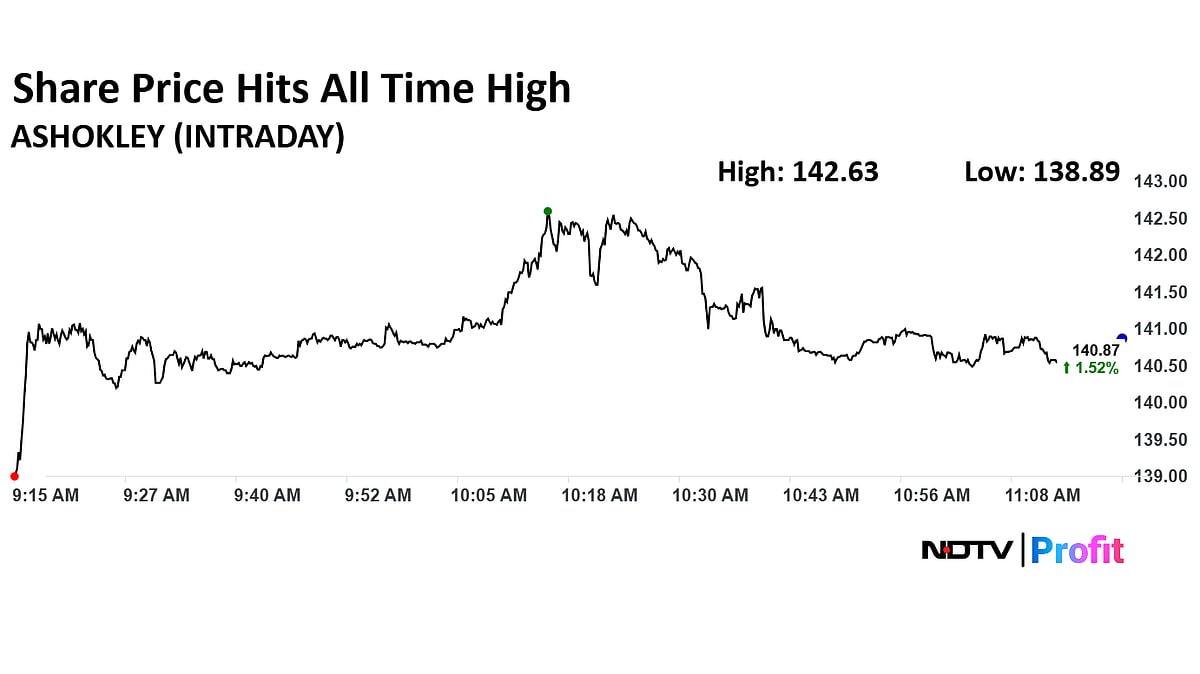 Ashok Leyland Share Price Hits All-Time High, Gains Over 5% In Four Sessions