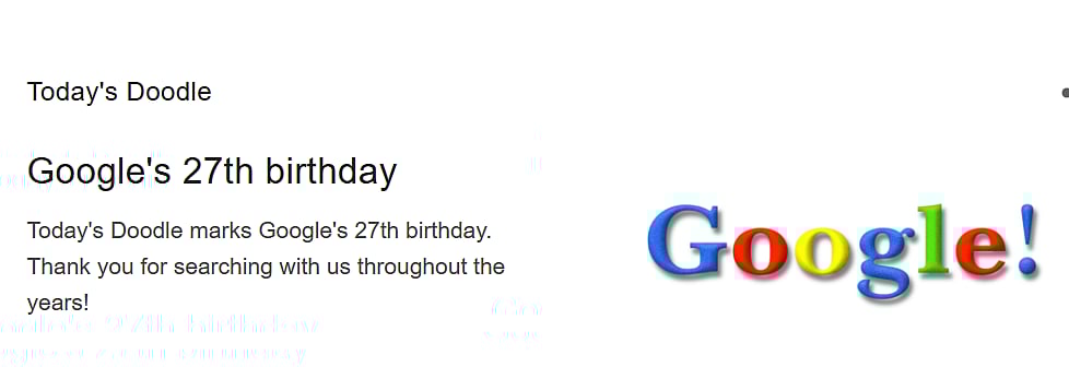 Google Turns 27: Here's The Story Behind Its Birthday