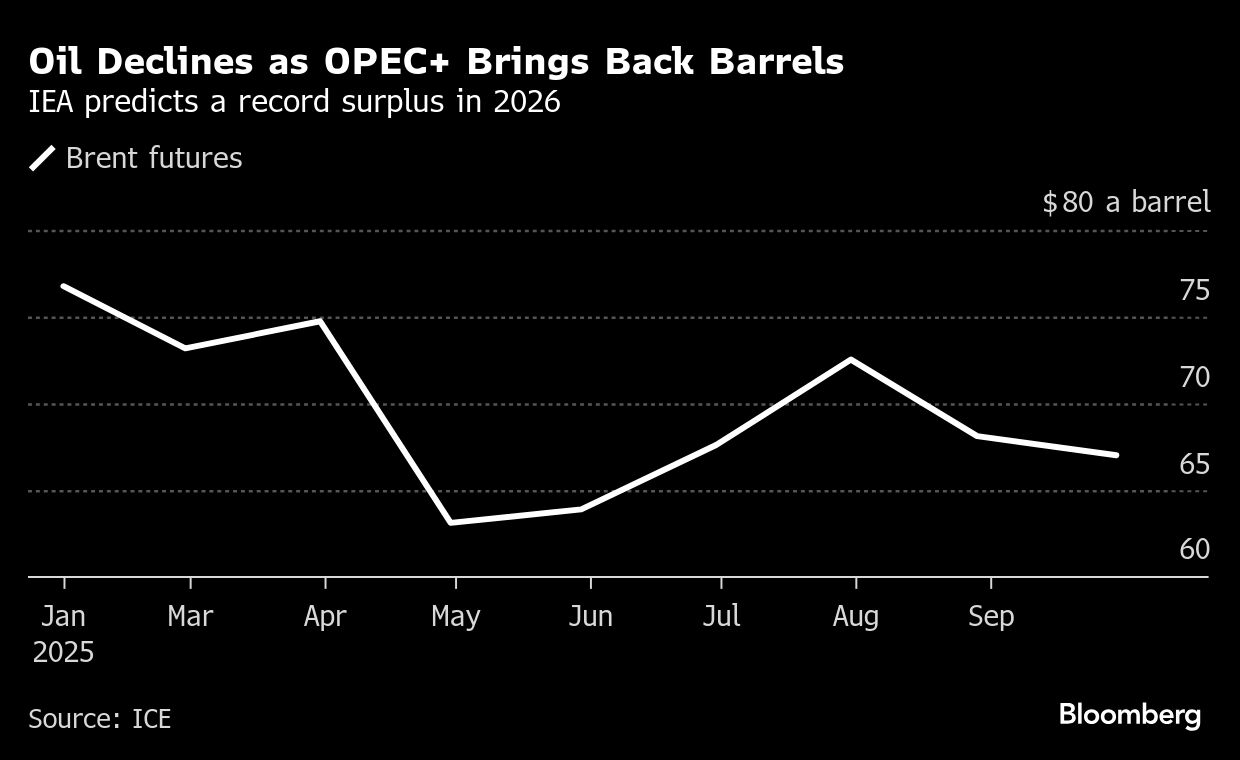 Oil Steady After Two-Day Drop With OPEC+, Shutdown Risk in Focus